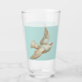 schöne weiße Taube Glas (Rückseite)