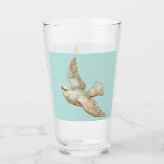schöne weiße Taube Glas (Vorderseite)