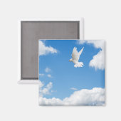 Schöne weiße Taube hoch Magnet (Vorderseite/Rückseite)