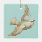 schöne weiße Taube Keramikornament (Rückseite)