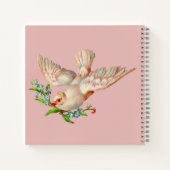 schöne weiße Taube mit Sprig im Mund Notizblock (Rückseite)