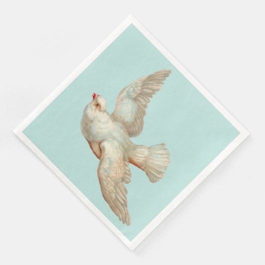 schöne weiße Taube Serviette (Ecke)