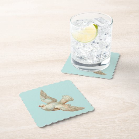 schöne weiße Taube Untersetzer (Vor Ort)