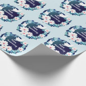 Schöne weiße Tauben Blumenreste Geschenkpapier (Ecke)