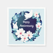 Schöne weiße Tauben Blumenreste Serviette (Vorderseite)