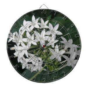 Schöne weiße tropische Blume Dart Board Dartscheibe