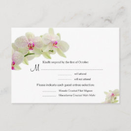 Schöne, weiße und Hot-Pink-Orchideen RSVP-Karten RSVP Karte