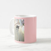 Schöne weiße und schwarze Katze Kaffeetasse (Vorderseite Links)