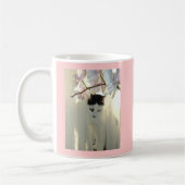 Schöne weiße und schwarze Katze Kaffeetasse (Links)