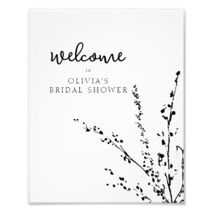 Schöne weiße und schwarze minimalistische Brautpar Fotodruck