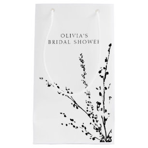 Schöne weiße und schwarze minimalistische Brautpar Kleine Geschenktüte