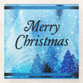 Schöne, weiße Weihnachten Glasuntersetzer (Vorderseite)