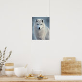 Schöne Weiße Wolf Kunst Poster (Küche)