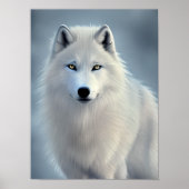 Schöne Weiße Wolf Kunst Poster (Vorne)