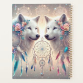 Schöne weiße Wölfe und Dreamcatcher Planer (Rückseite)