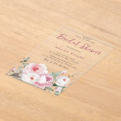 Schöne Weite & Rose Modernes Brautparty Acryleinladungen (Ablage )