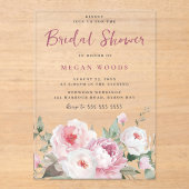 Schöne Weite & Rose Modernes Brautparty Acryleinladungen (Vorderseite)