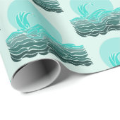 Schöne Wellen und Sonnenuntergang Geschenkpapier (Rolleneckpunkt)