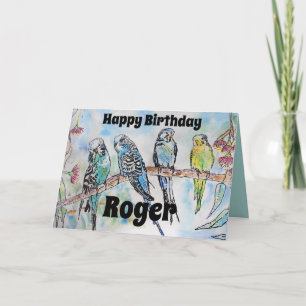 Schöne Wellensittiche Budgerigars Gummiblüten Männ Karte