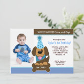 Schöne Welpe *FOTO* Geburtstagsfeier 12x18 Einladung (Stehend Vorderseite)