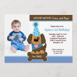 Schöne Welpe *FOTO* Geburtstagsfeier 12x18 Einladung