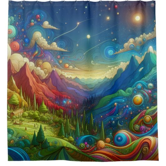 Schöne Welt Duschvorhang (Vorderseite)