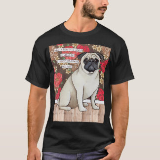 Schöne Welt, Pug-Hund handgefertigte Kunst T-Shirt