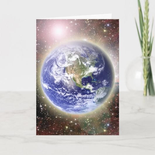 Schöne Weltkarten Feiertagskarte (Vorderseite)