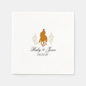 Schöne Western Dark Brown Hochzeit Serviette (Vorderseite)