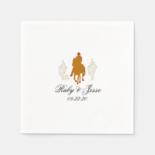 Schöne Western Dark Brown Hochzeit Serviette (Vorderseite)