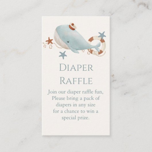 Schöne Whale Babydusche Windelwindeln Begleitkarte (Vorderseite)