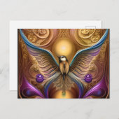 Schöne Whimsical Art Steampunk Vögel Postkarte (Vorne/Hinten)