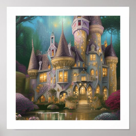 Schöne Whimsical Fairytale Burg Poster (Vorne)