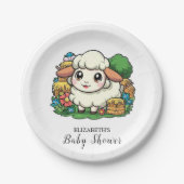 Schöne Whimsical Sheep Baby Dusche Pappteller (Vorderseite)