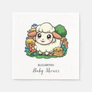 Schöne Whimsical Sheep Baby Dusche Serviette