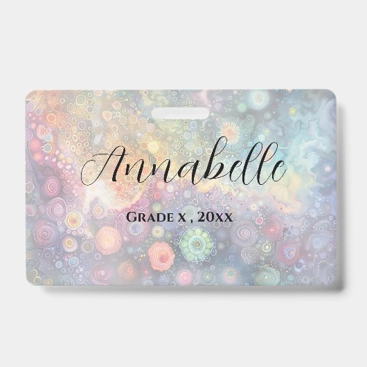 Schöne Whimsikfarben zurück zur Schule Ausweis (Front)