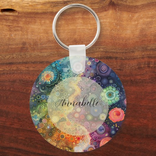 Schöne Whimsikfarben zurück zur Schule Schlüsselanhänger (Vorderseite)