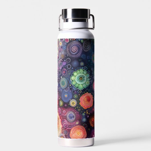 Schöne Whimsikfarben zurück zur Schule Trinkflasche (Rückseite)