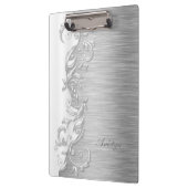 Schöne White and Silver Design-Zwischenablage Klemmbrett (Links)