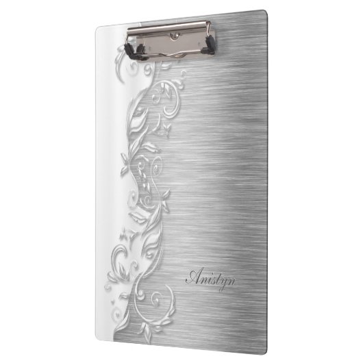 Schöne White and Silver Design-Zwischenablage Klemmbrett (Links)