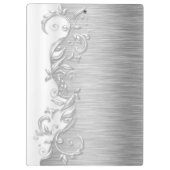 Schöne White and Silver Design-Zwischenablage Klemmbrett (Rückseite)