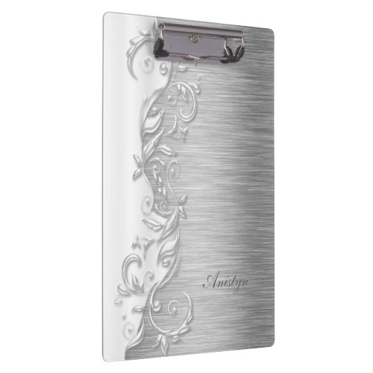 Schöne White and Silver Design-Zwischenablage Klemmbrett (Rechts)