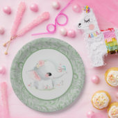Schöne White Baby Boy oder Girl Elephant Pappteller (Party)