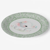 Schöne White Baby Boy oder Girl Elephant Pappteller (Schrägansicht)