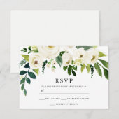 Schöne White Blooming Blume Wedding Bridal RSVP Karte (Vorne/Hinten)