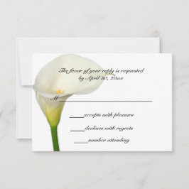 Schöne White Calla Lily Wedding RSVP Karte