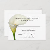 Schöne White Calla Lily Wedding RSVP Karte (Vorne/Hinten)