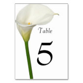 Schöne White Calla Lily Wedding Tischnummer (Rückseite)
