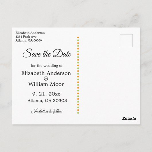 Schöne White Daisies Save the Date Postcard Postkarte (Rückseite)