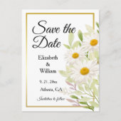 Schöne White Daisies Save the Date Postcard Postkarte (Vorderseite)